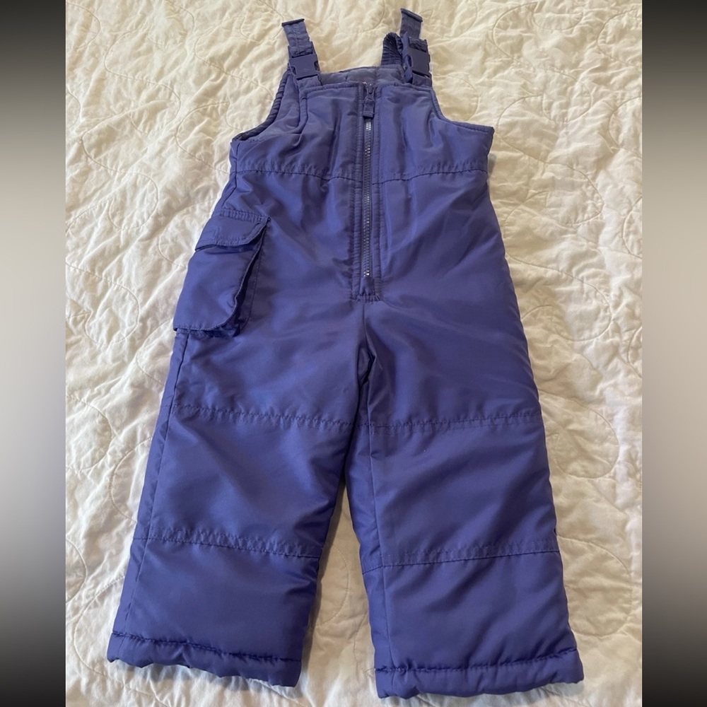 London Fog Toddler Snowsuit Ski Pants 18 MOS Bib Sledding Lavender Purple